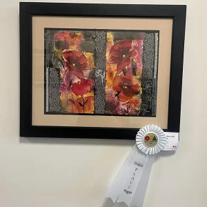 3rd place - Sharon James with "Poppies in Red and White"