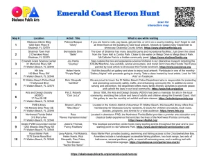 Emerald Coast Heron Hunt List, page 1.